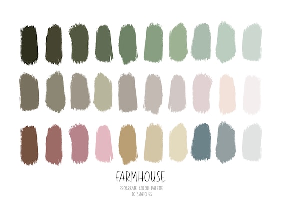 Farmhouse | Procreate color palette | 30 colors | iPad | Instant Download |  Procreate color palette | color swatches |