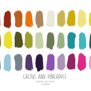 Cactus and Pineapple | Procreate Color Palette | 30 colors | iPad | Instant Download | Procreate color palette | color swatches |