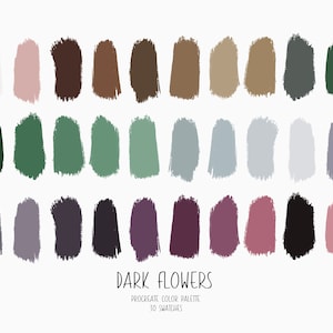 Dark Flowers | Procreate color palette | 30 colors | iPad | Instant Download | Procreate color palette | color swatches |