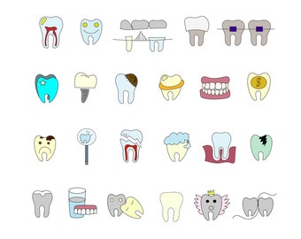 Dental icons svg, teeth, tooth, dental, dentistry , Dentalschool, Dentalstudents, Dental clip art, DentistryIllustrations, dentalinstrument