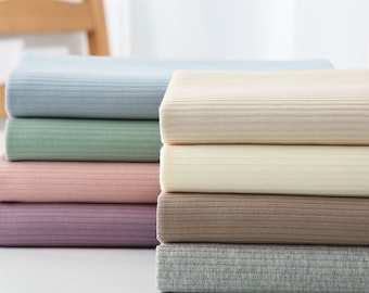 Ribbing Fabric Cotton Rib Knit, Baby Fabric, Shirt Dress Garment Fabric, By the Half Yard