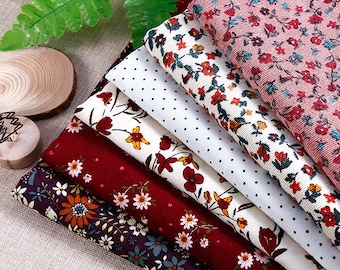 Floral Corduroy Fabric, Brocade Cotton Print Colorful Flowers Plant Corduroy Fabric, Home Decoration Fabric, Dresses Fabric,By The Half Yard