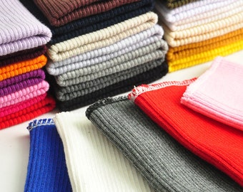 23 Colours Cotton Elastic Ribbing Knit Fabric, for Cuffs, Waists, Necklines, Hem Stretch Sewing Material Accessory, 7*10cm (A pair)