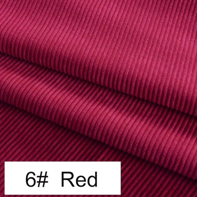 8 Wale Corduroy Fabric, By The Yard, Polyester Cotton Blend Corduroy Fabric, Solid Color Corduroy Fabric, Coat Fabric, Jacket Fabric 6# Red