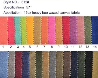 Waxed Canvas Fabric, 16 oz Hand Waxed Cotton Canvas Fabric, Hard Hand Waxed Beeswax fabric, Sold By the half yard