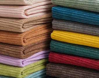 8 Wale Corduroy Fabric, Polyester Cotton Blend Corduroy Fabric, Solid Color Corduroy Fabric, Coat Fabric, Jacket Fabric, By the Half Yard