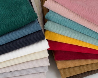Corduroy Fabric, 8 Wales Corduroy Fabric, Solid Color Corduroy Fabric, Jacket Fabric, Coat Fabric, DIY Fabric, By The Half Yard