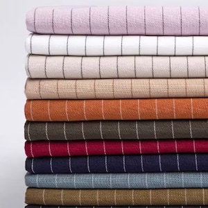 Stretch Suiting Stripes Fabric, Stretch Polyester Spandex Suiting Fabric, Overcoats Fabric, Trousers Fabric, Slacks Fabric, By the Half Yard