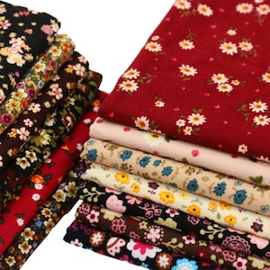 Floral Corduroy Fabric, 100% Cotton Corduroy   Fabric, Print Colorful Flowers Fabric, Dresses Fabric,Home Decoration Fabric,By The Half Yard