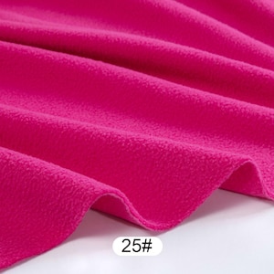 Polar Fleece Anti-Pill Super Soft Fabric, Heavy Polar Fleece Fabric, Warm Fabric, Blanket Fabric, By the Half Yard 25# Rose red