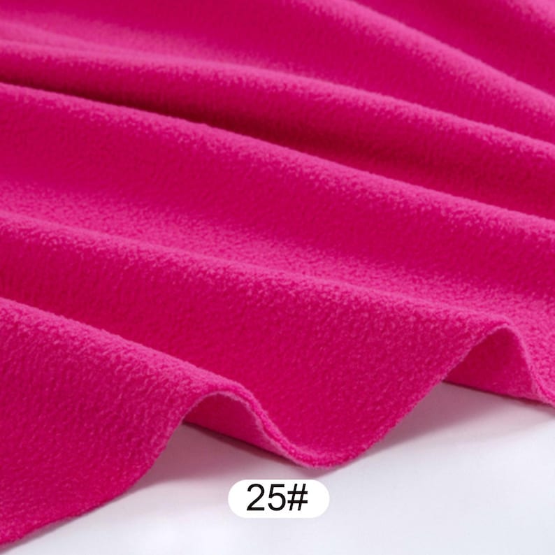 Polar Fleece Anti-Pill Super Soft Fabric, Heavy Polar Fleece Fabric, Warm Fabric, Blanket Fabric, By the Half Yard 25# Rose red