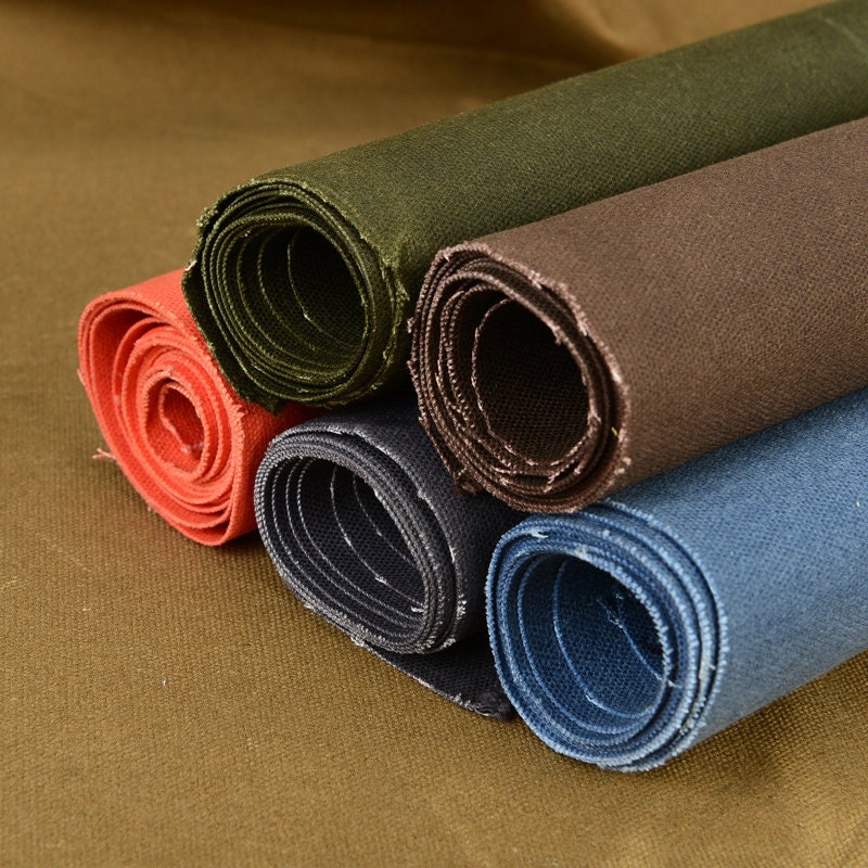 Hand Waxed Cotton Canvas Fabric, 8oz Waxed Canvas Fabric