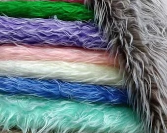 Mongolian Faux Fur Fabric, Long Pile Faux Fur Fabric, Blanket Fabric, Newborn Nest Basket Photo Prop, Cosplay Fur Fabric, By The Half Yard