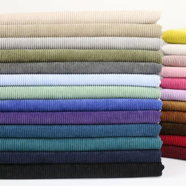 100% Cotton Corduroy Fabric, 8 Wales Corduroy Fabric, Solid Color Corduroy Fabric, Jacket Fabric, Coat Fabric, DIY Fabric, By the Half Yard