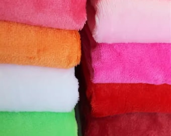 Solid Plush Smooth Minky Fabric By The Yard for Baby Blankets, Stuffed Toys, Quilting, Embroidery, Pillows, Cuddle Fabric, Faux Fur Fabric
