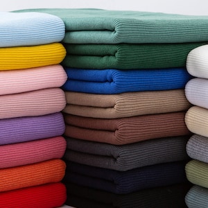 22 Colours Cotton Elastic Ribbing Knit Fabric, for Cuffs, Waists, Necklines, Hem Stretch Sewing Material Accessory