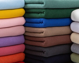 22 Colours Cotton Elastic Ribbing Knit Fabric, for Cuffs, Waists, Necklines, Hem Stretch Sewing Material Accessory
