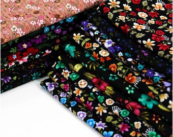 Floral Corduroy Fabric, 100% Pure Cotton Corduroy, Print Flowers Clothes Dresses Sewing Fabric, Home Decoration Fabric, By The Half Yard