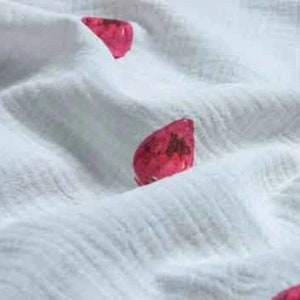Cotton Double Gauze Fabric, 2 Layers Muslin Fabric, Cotton Muslin Crinkle Fabric, Soft Lightweight Crinkle Gauze Material, By The Half Yard