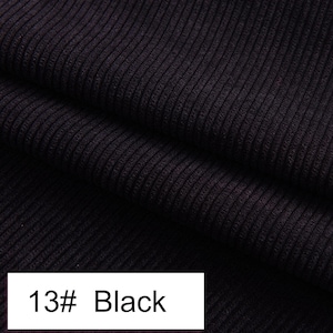 8 Wale Corduroy Fabric, By The Yard, Polyester Cotton Blend Corduroy Fabric, Solid Color Corduroy Fabric, Coat Fabric, Jacket Fabric 13# Black