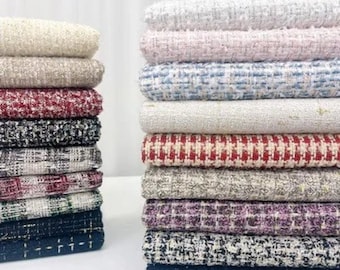 Tweed fabric, Boucle Fabric, Boucle Stoff, Woven Fabric, Fashion Tweed Fabric, DIY Coat Fabric, Dress Fabric, By the Half Yard