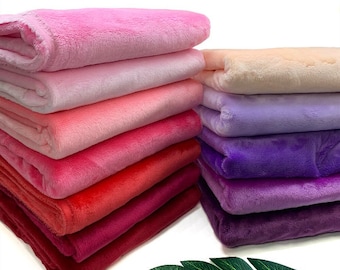 Solid Smooth Plush Fabric By the Yard, Cuddle Fabric, Plush Toys Fabric, Faux Fur Fabric for Stuffed Toys, Costume, Crafts, Pillows, Throws