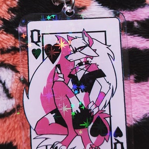 Chaveiro de acrílico Pink Loona holográfico dupla face