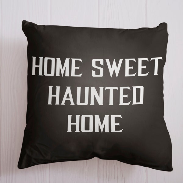 Lootgear Kuschelkissen Home Sweet Haunted Home Throw Pillow Cushion Kissen Dekokissen Black Halloween Gothic Home Decor Kissenbezug Goth