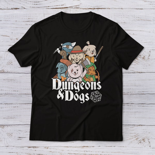 Lootgear Dungeons And Dogs Unisex T-Shirt Gaming Pen & Paper PnP Hund Hunde Rollenspiel RPG Adventure Roleplay Dungeons and Dragons Parodie