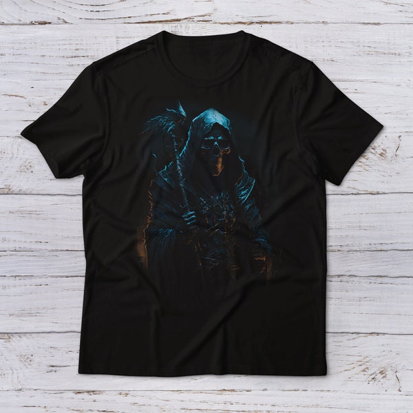 Grim Reaper T-Shirt Grim Reaper Necromancer Skeleton Undead Gothic Cemetery Grim Reaper Scythe Death Metal Apocalypse Ghosts Zombies Horror