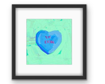 Sarkastischer Herz gerahmter Druck mit Passepartout | Valentinstag Kunst | Süßigkeit Kunstdruck | Bonbonherzen | Valentinstag Geschenk für sie für ihn