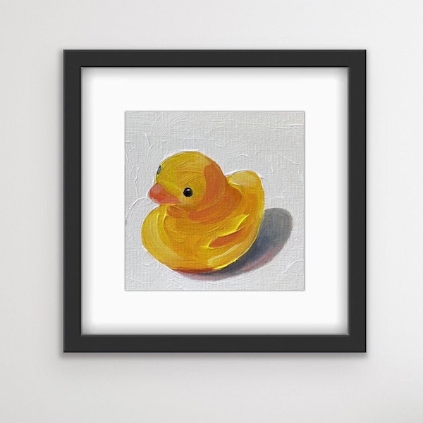 Rubbery Ducky Framed Print | Baby Shower Gift | Duck Art | Unique New Baby Gift | Kitchen Art | Nursery Art | Local Chicago Artist