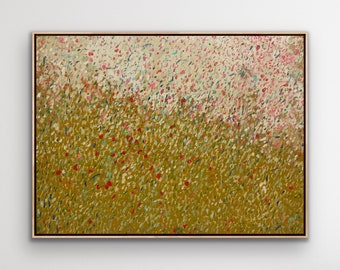 Large Textured Original Oil Painting on Canvas | Contemporary Abstract Floral Landscape | Wildflower Meadow | Modern Fine Art for Home