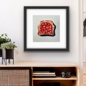 Toast and Jam Framed Print Black Frame with Mat Bread and Jelly Food Print Kitchen Art Local Chicago Artist Gift image 3