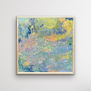 Textured Framed Original Oil Painting on Canvas | Colorful Impasto Abstract | Pastel Palette | Modern Impressionist | Local Chicago Artist