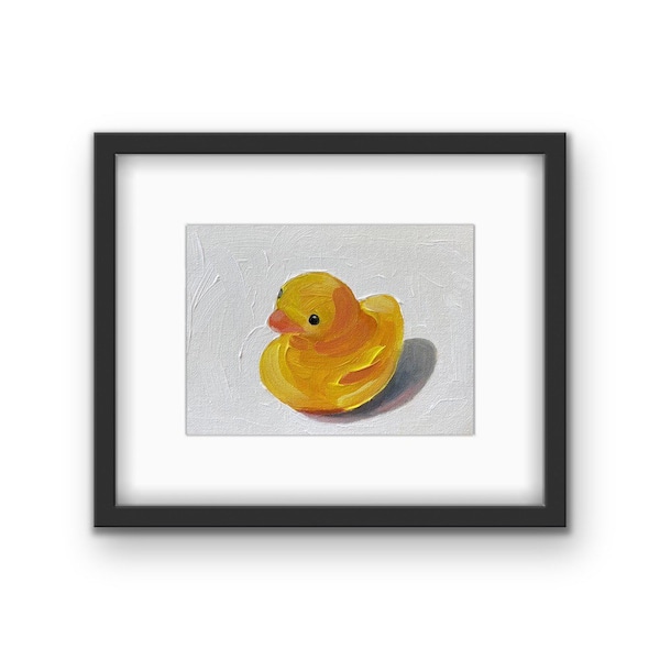 Rubber Ducky Framed Print | Nursery Art | Baby Shower Gift Idea | Yellow Rubber Duck | Kids Bedroom and Bathroom Art | Local Chicago Artist