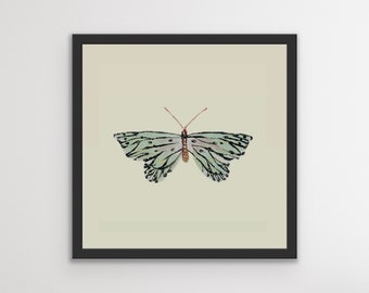 Kleiner Schmetterling Schmetterling gerahmter Druck | Schmetterling Kunst | Schmetterling Druck | Bunte Insekten Kunst | Schwarzer Rahmen | Lokaler Chicagoer Künstler | Geschenk