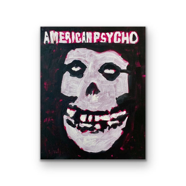 The Misfits American Psycho Signed Original Oil Painting | Punk Art | Misfits Art | Band Art | Misfits Skull Painting | Local Chicago Artist