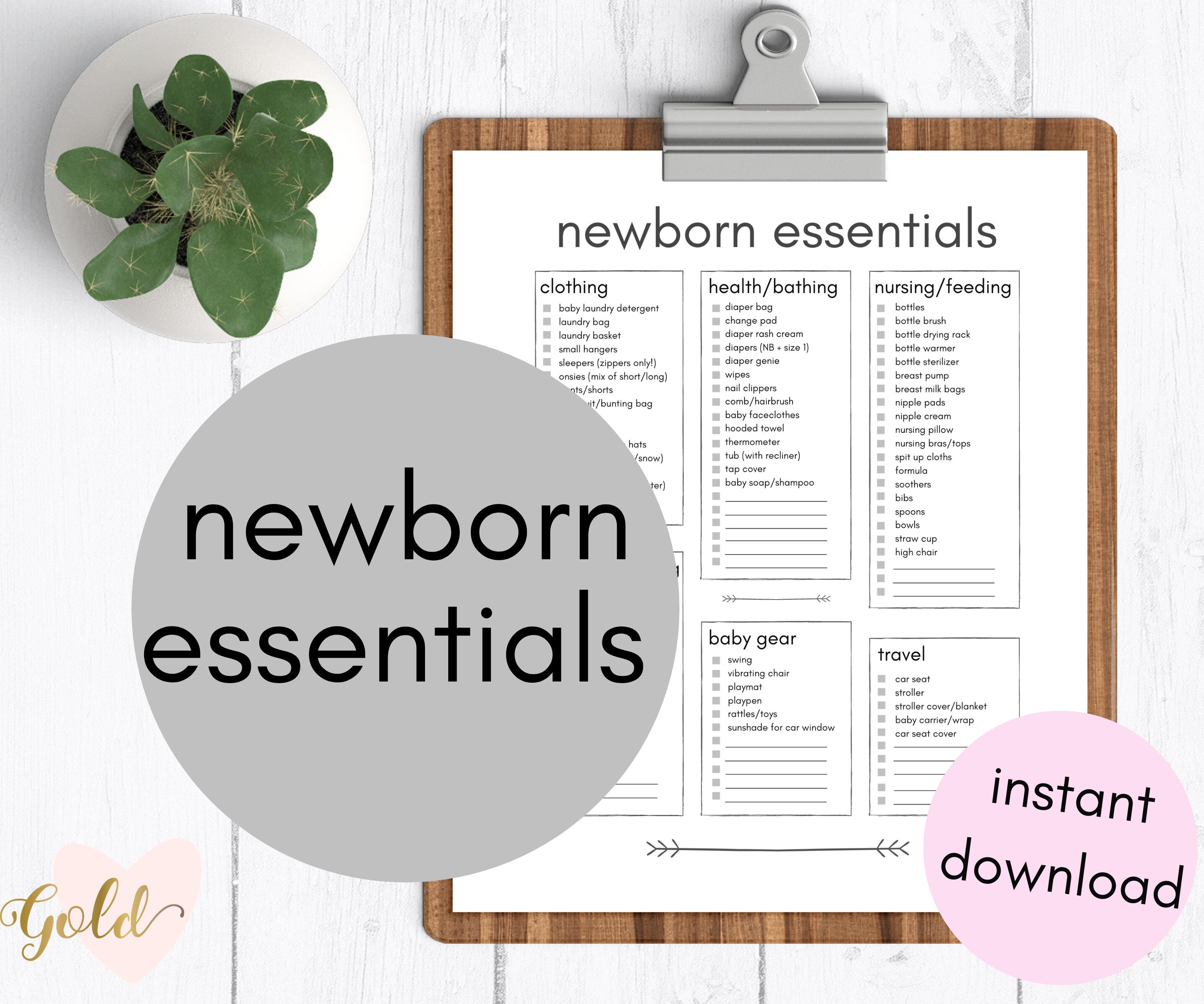 New Baby Checklist New Mom Checklist US Letter Size INSTANT | Etsy