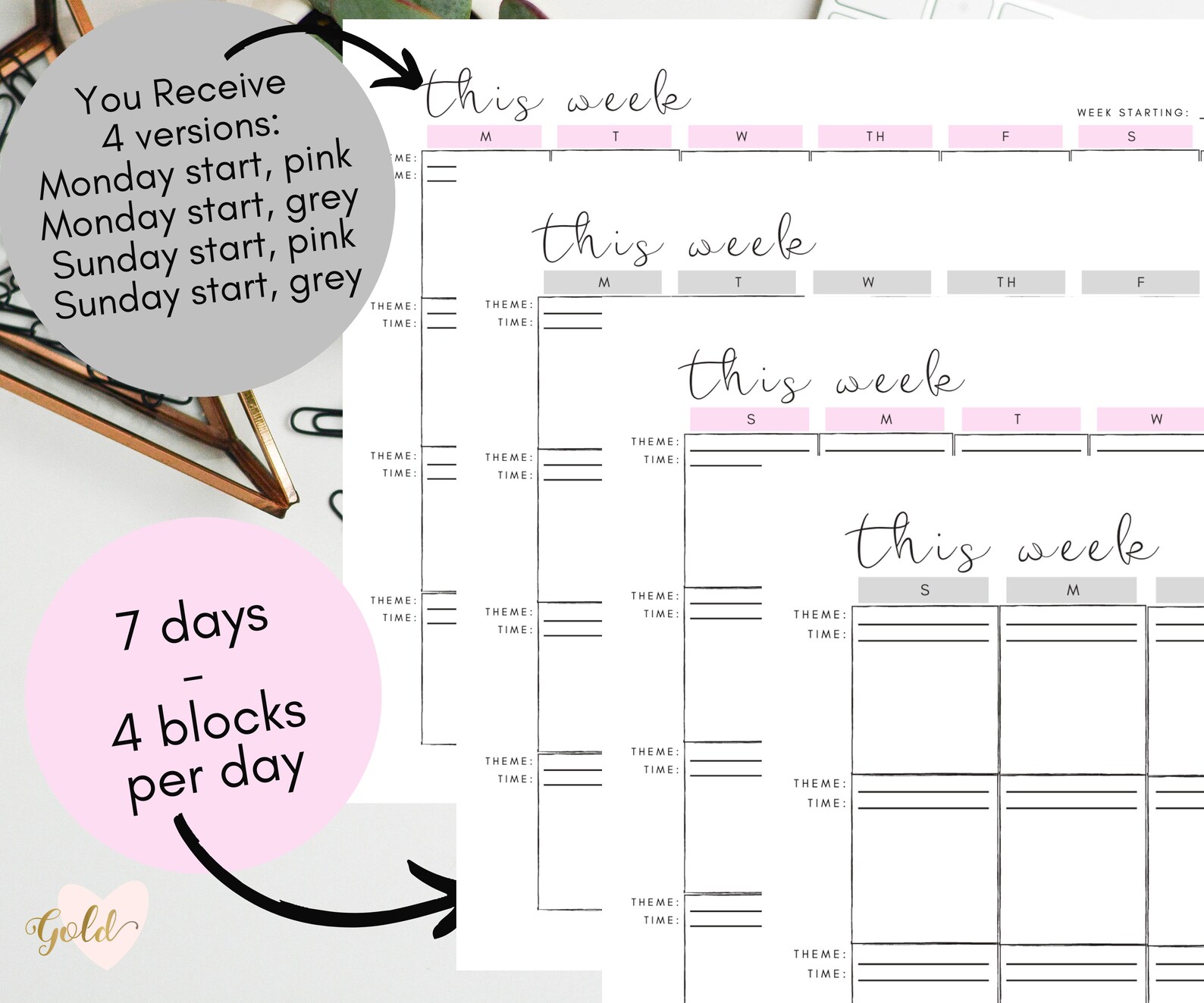 weekly-block-schedule-templates-printable-planner-instant-etsy