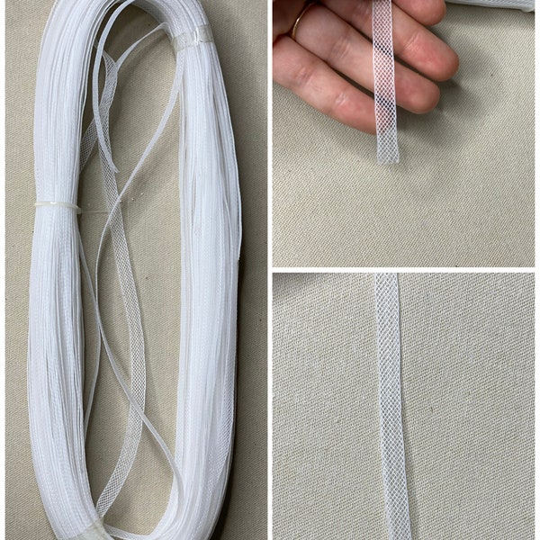 3/8” inch Polyester White Horsehair Braid, Selling Per Yard