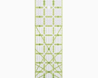 Acrylic Quilters Ruler: 3" x 9" Sewing Template with Green Grid Lines