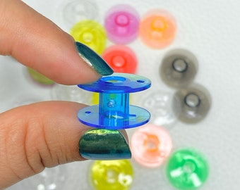 Colorful Sewing Machine Bobbins: Transparent Plastic, 20pcs