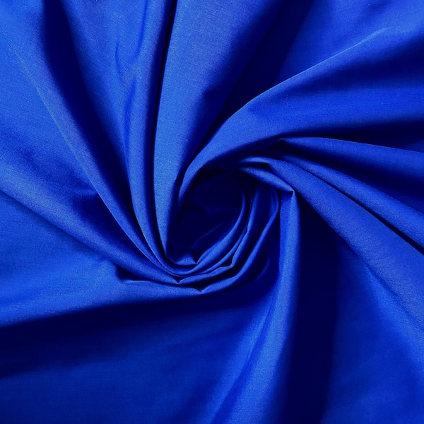 Blue Poplin Fabric by Yard - 60 inches Width