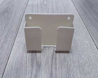 Wall Mounted Phone Holder: Adhesive Bedside Organizer with Charging Hole
