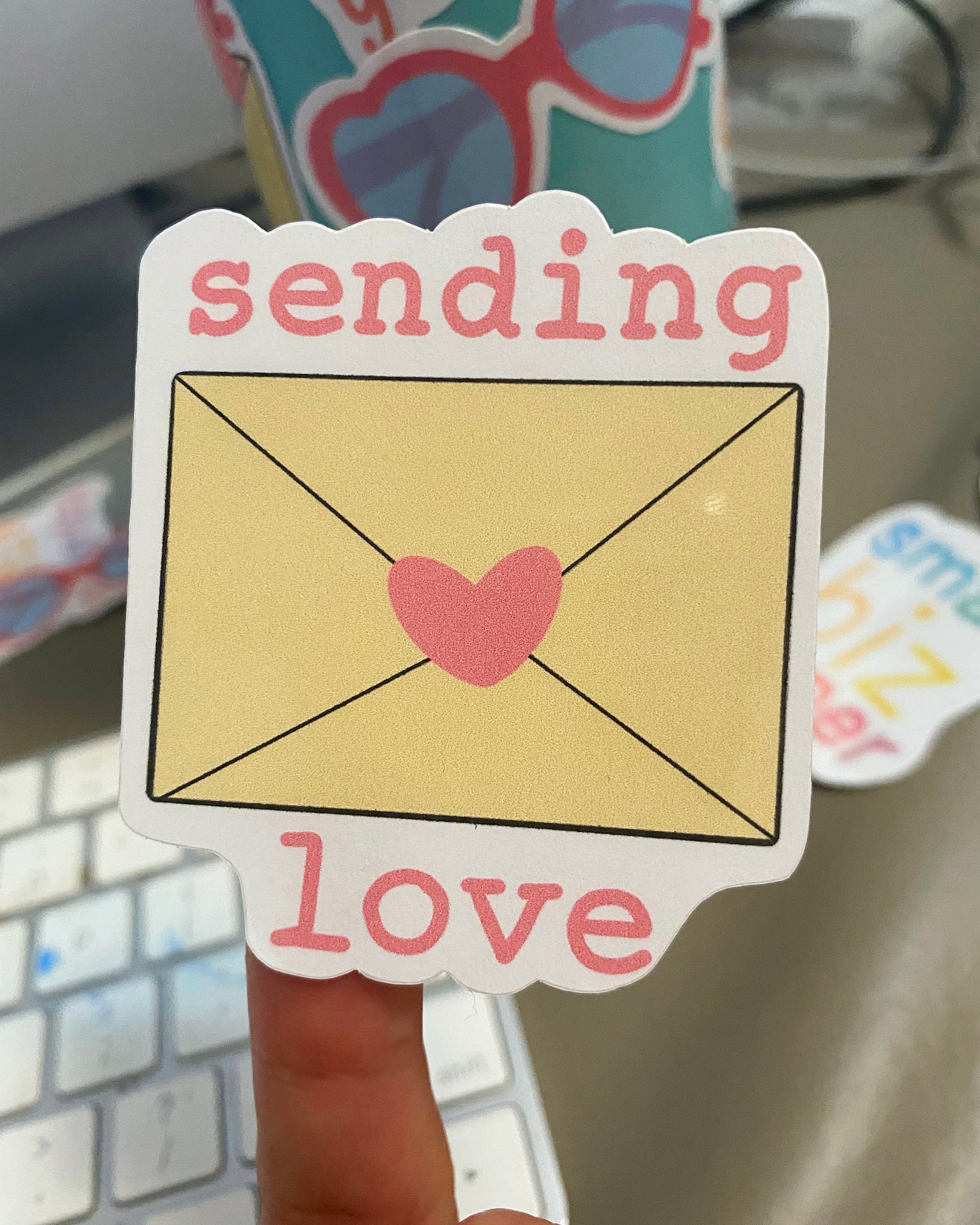 Envelope Sticker Cute Sticker Sending love envelope Etsy
