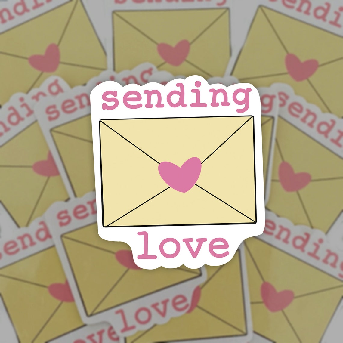 Envelope Sticker Cute Sticker Sending love envelope Etsy