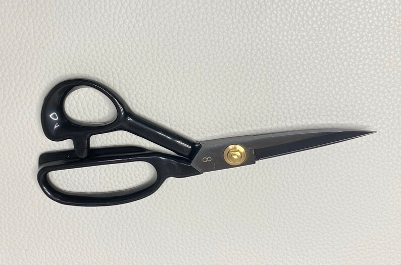 1 Pcs Fabric Tailor Scissors 8 inch Razor Sharp Stainless Steel for Sewing, Dressmaking Durable Black Shears for Cutting Denim, Leather More image 2