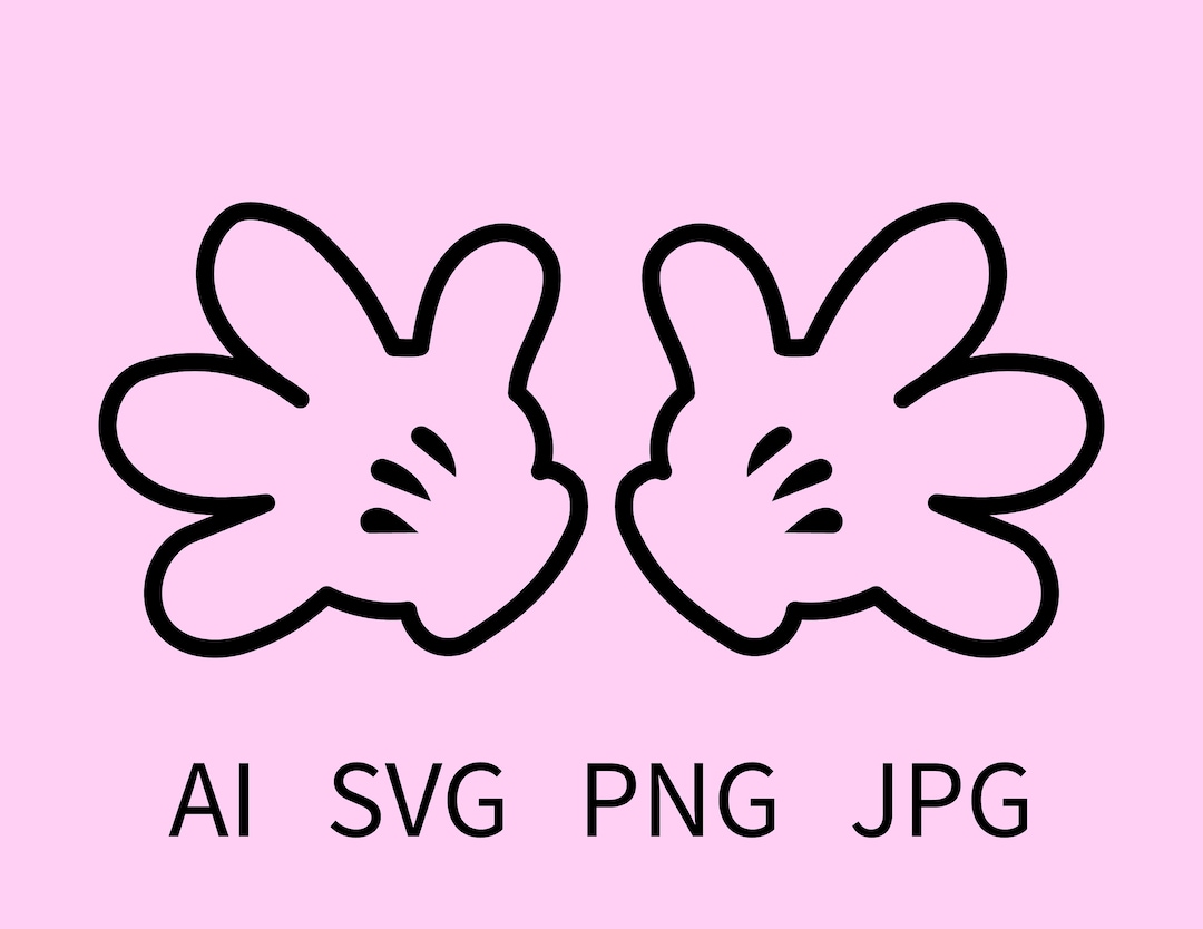 Mickey Mouse Hands Svg, Jpg, Ai, Png Digital Download, Mickey, Hand