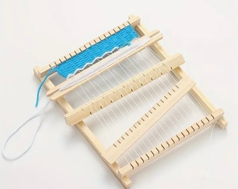1 Set Hand Weaving for Kids and Adults Simple Loom Students DIY Handmade Wool Knitting Tool Wooden Tool